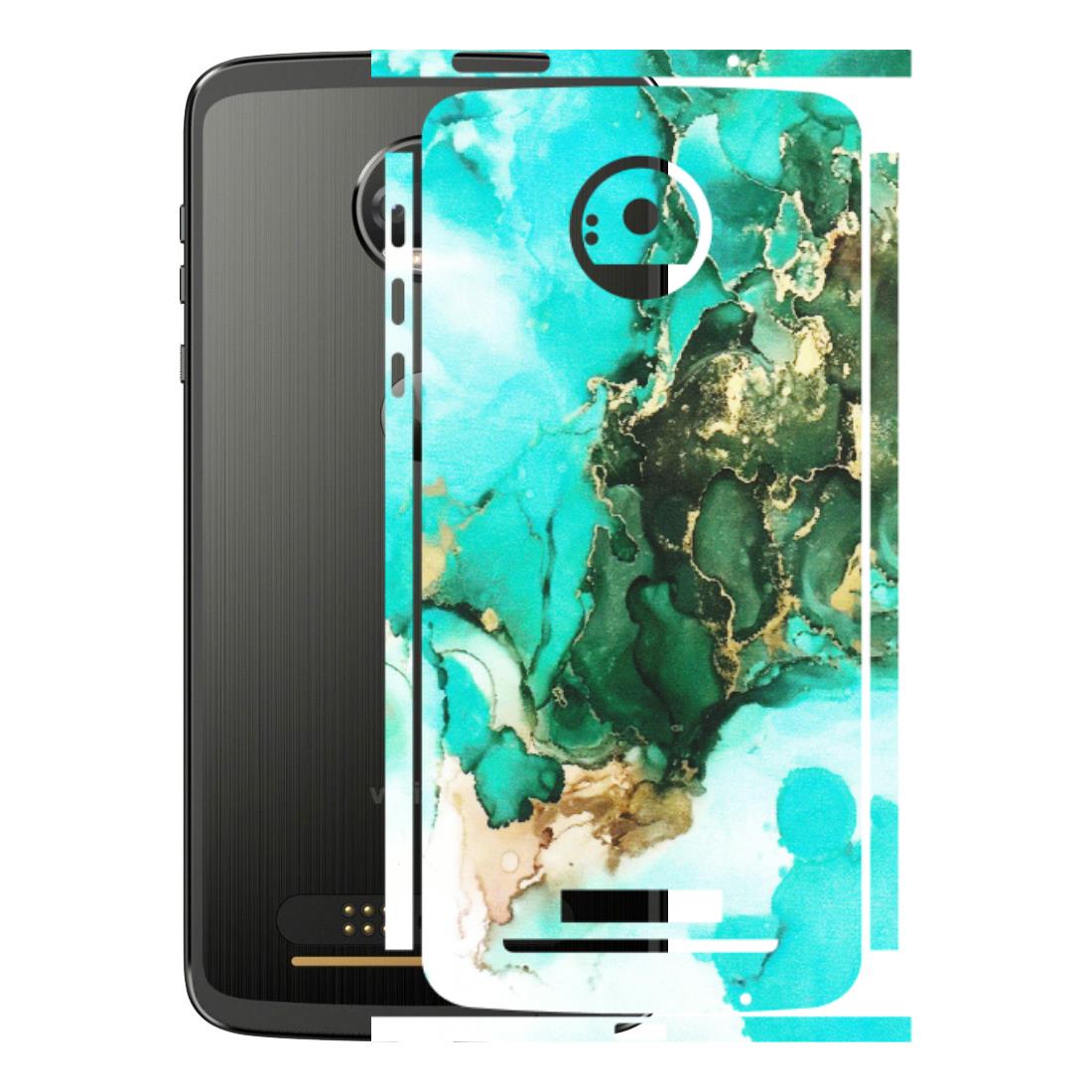Motorola Phone Skins (All Models) - The Blue Gold Marble - Matte Finish (M-124) Motorola Moto Z