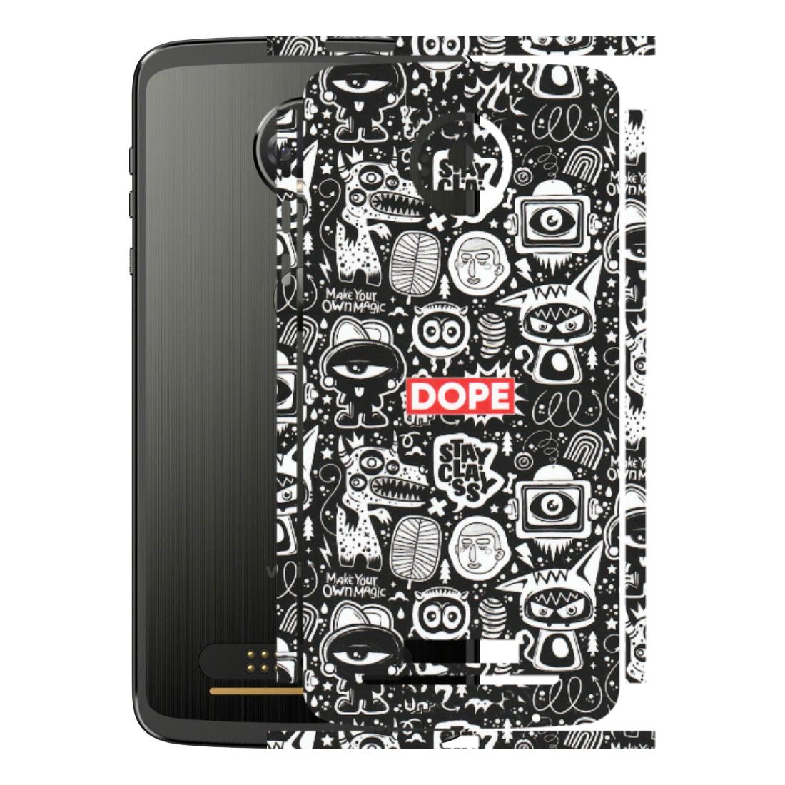 Motorola Phone Skins (All Models) - Dope Stay Classy Black Doodles - Matte Finish (M-126) Motorola Moto Z