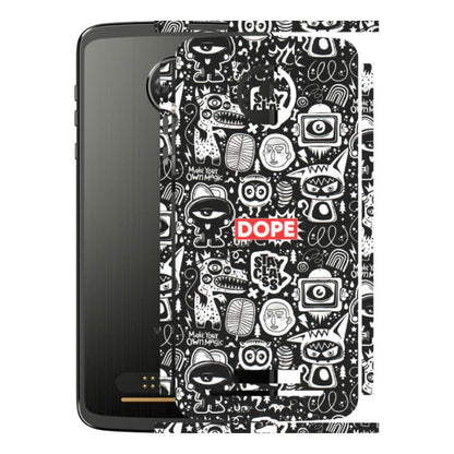 Motorola Phone Skins (All Models) - Dope Stay Classy Black Doodles - Matte Finish (M-126) Motorola Moto Z