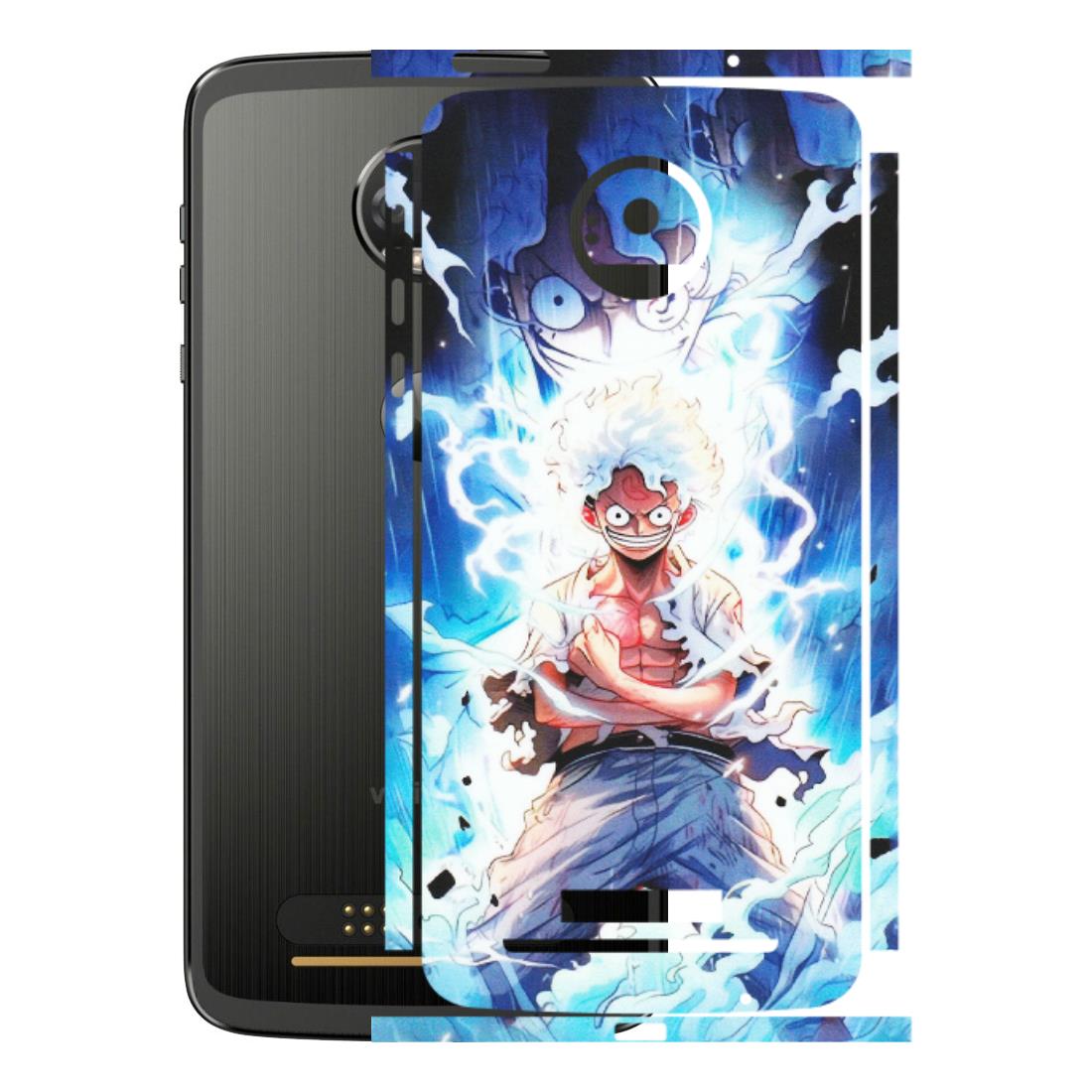 Motorola Phone Skins (All Models) - Blue Thunder Luffy Anime - Matte Finish (M-132) Motorola Moto Z