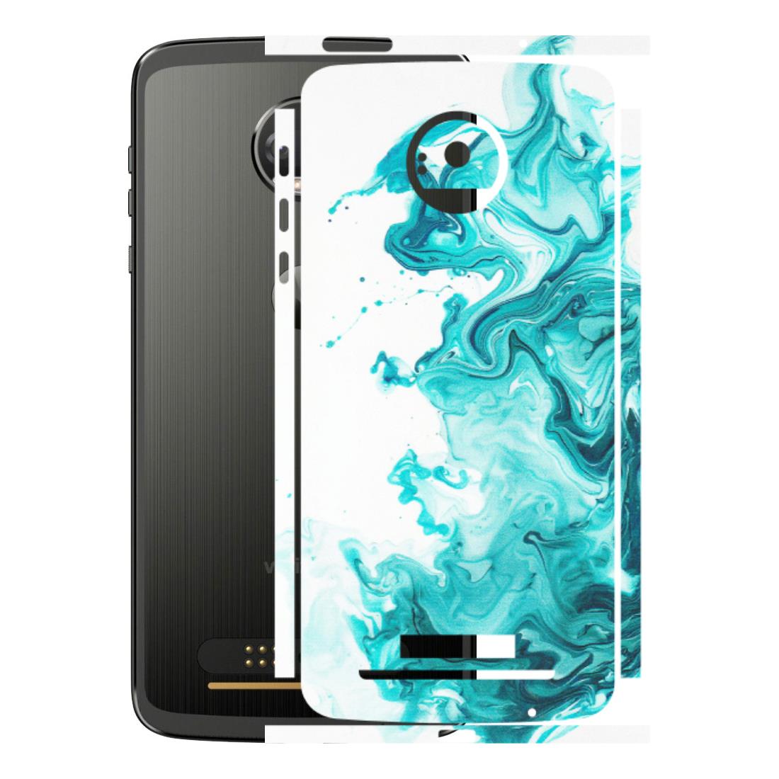 Motorola Phone Skins (All Models) - Sky Blue Abstract Colour - Matte Finish (M-146) Motorola Moto Z