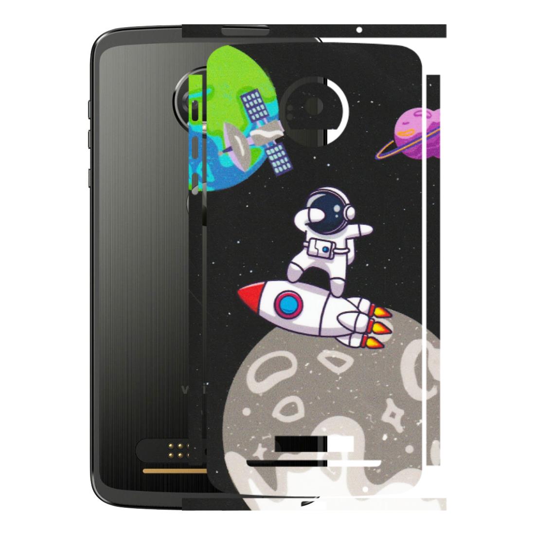 Motorola Phone Skins (All Models) - Astronaut Vibing Toon Running - Matte Finish (M-39) Motorola Moto Z