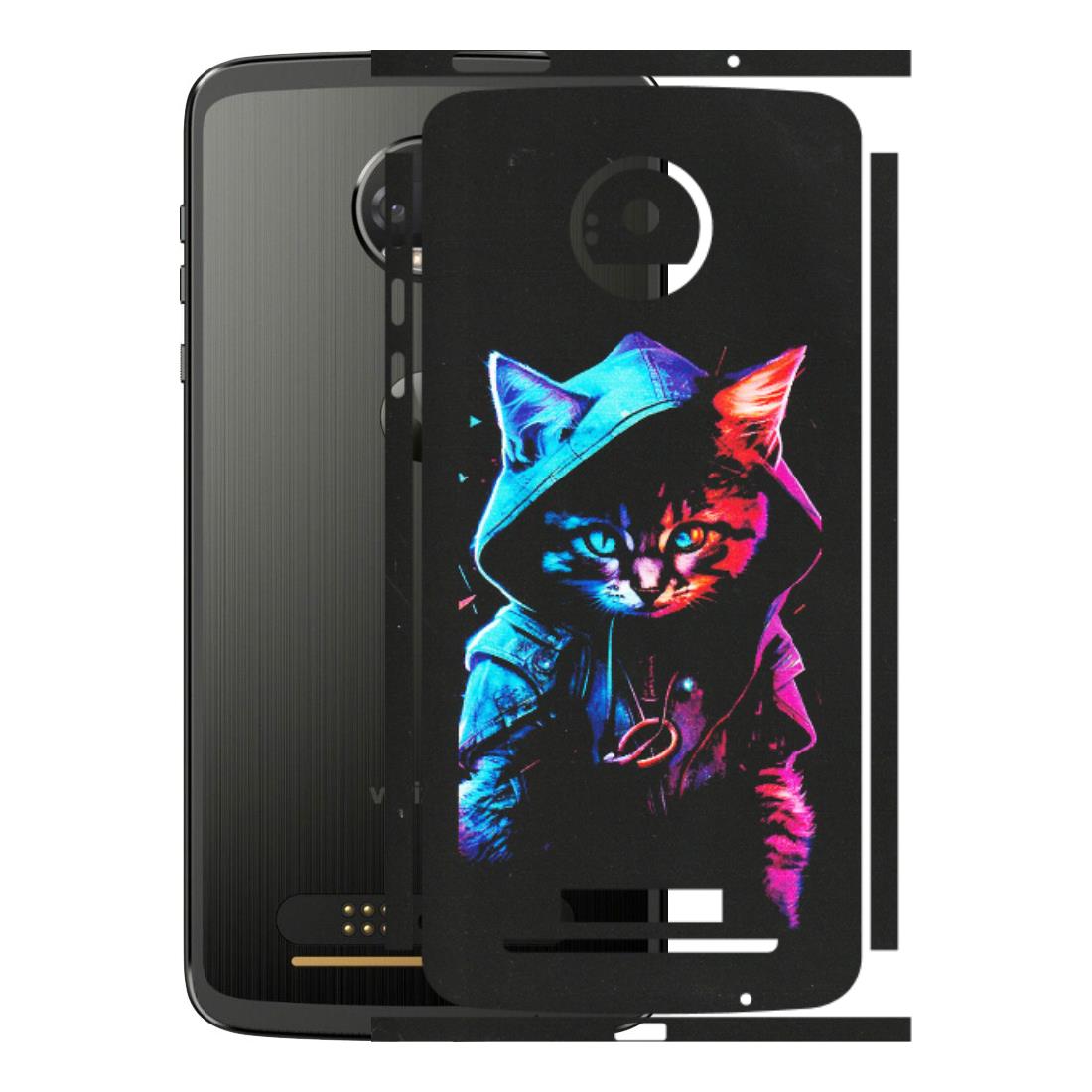Motorola Phone Skins (All Models) - Cyberpunk Cat - Matte Finish (M-45) Motorola Moto Z