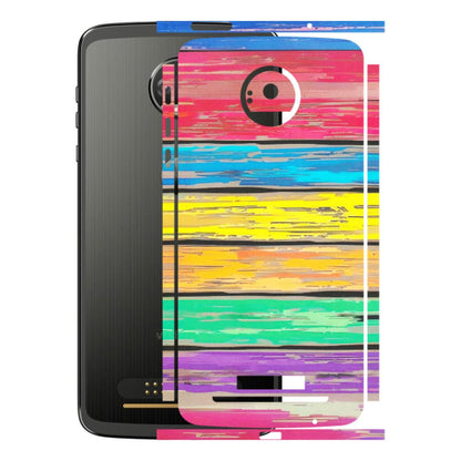 Motorola Phone Skins (All Models) - Multi Colour Wooden Wall - Matte Finish (M-96) Motorola Moto Z