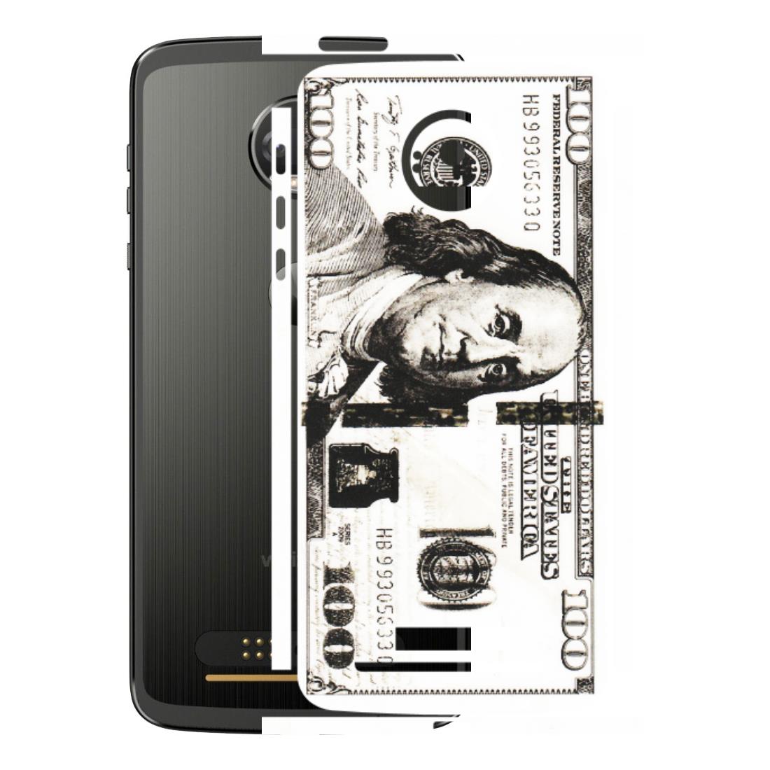 Motorola Phone Skins (All Models) - 100 Dollar Currency - Transparent Finish (T-01) Motorola Moto Z