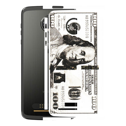 Motorola Phone Skins (All Models) - 100 Dollar Currency - Transparent Finish (T-01) Motorola Moto Z