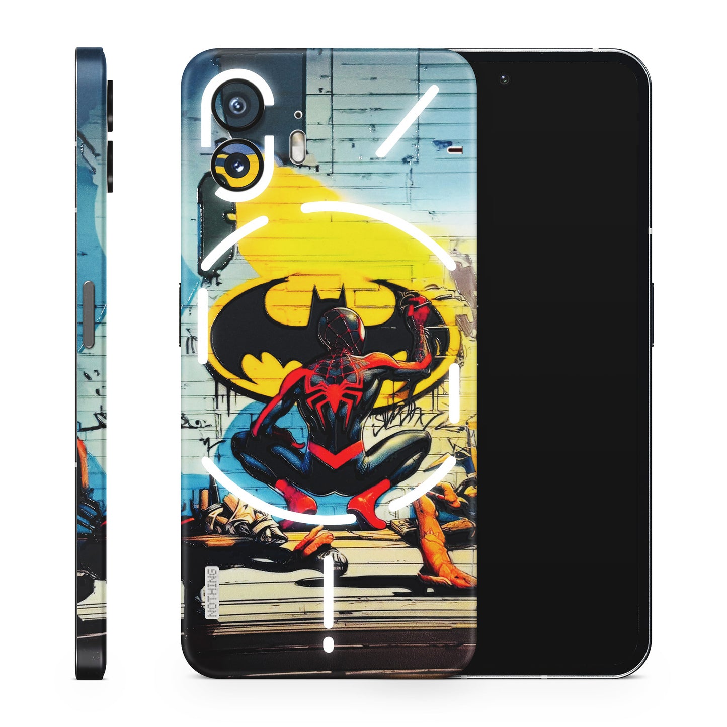 New Spiderman Bat Logo 3D Embossed Phone Skin