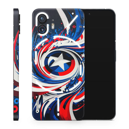 Captain America Logo 3D Embossed Phone Skin