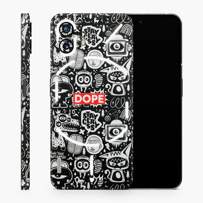 Dope Stay Classy Black Doodles Matte Finish Phone Skin