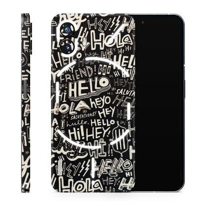 Hi Hello Doodles Matte Finish Phone Skin