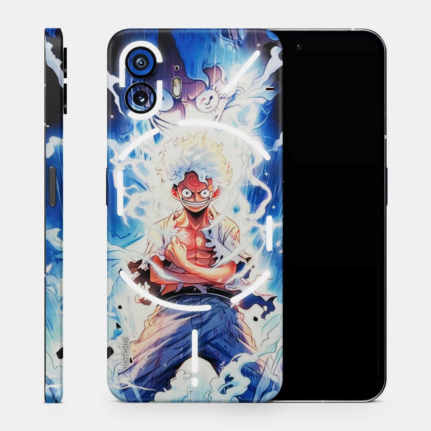 Blue Thunder Luffy Anime Matte Finish Phone Skin