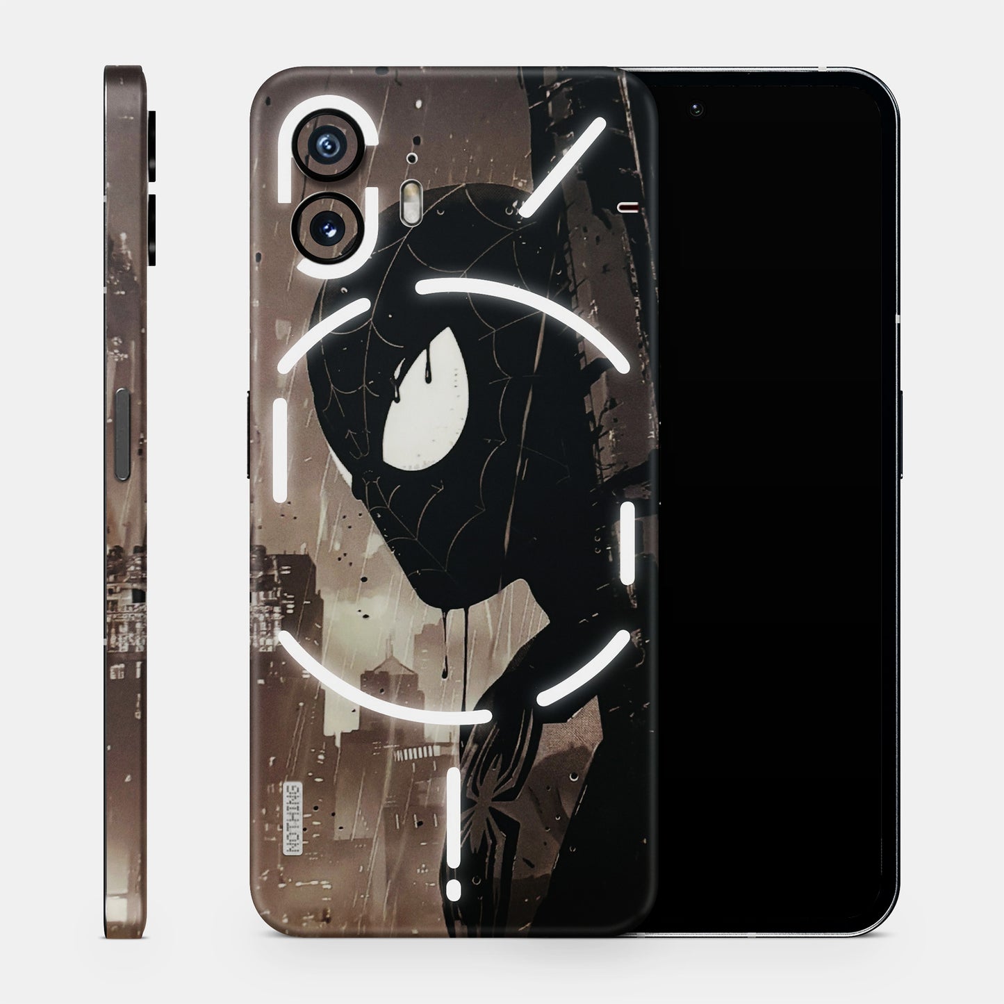 Tranzy Series Black Spidy Face Matte Finish Phone Skin