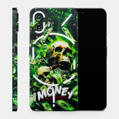 Skull Money 3D Embossed Phone Skin