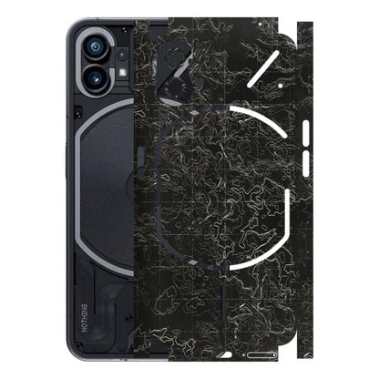 Nothing Phone Skins (All Models) - Black map - 3D Embossed Finish (L-201) Nothing Phone 1 5G