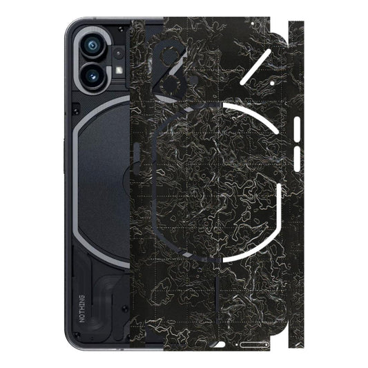 Nothing Phone Skins (All Models) - Black map - 3D Embossed Finish (L-201) Nothing Phone 1 5G