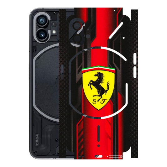 Nothing Phone Skins (All Models) - Black Ferrari Logo - 3D Embossed Finish (L-253) Nothing Phone 1 5G