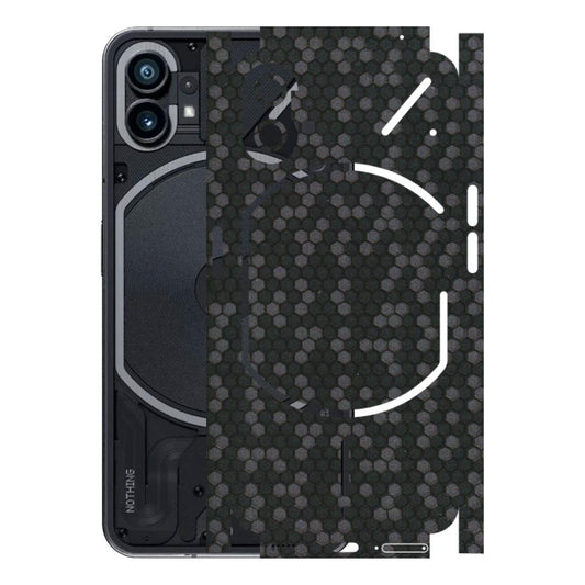 Nothing Phone Skins (All Models) - Black Grey Honeycomb Sober - 3D Embossed Finish (L-85) Nothing Phone 1 5G
