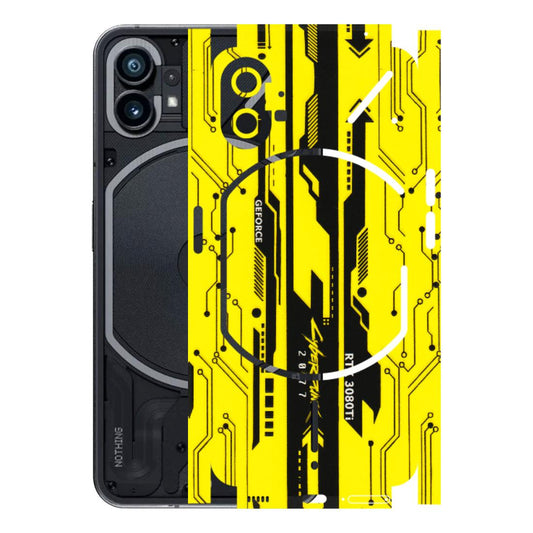 Nothing Phone Skins (All Models) - Yellow Cyberpunk - 3D Embossed Finish (L-93) Nothing Phone 1 5G