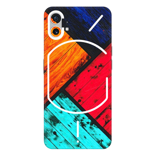 Nothing Phone Skins (All Models) - Colourful Wood Panels Abstract - 3D Embossed Finish (L-09) Nothing Phone 1 5G