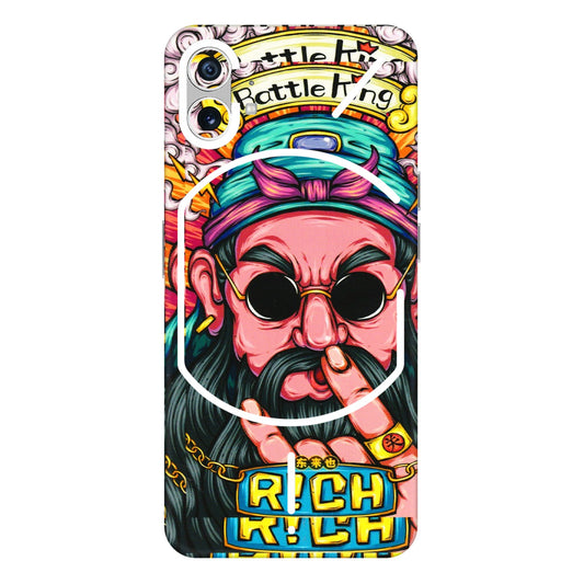 Nothing Phone Skins (All Models) - Battle King Dude Face - 3D Embossed Finish (L-178) Nothing Phone 1 5G
