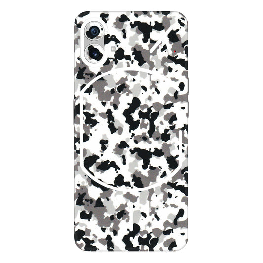 Nothing Phone Skins (All Models) - White Black Camouflage - 3D Embossed Finish (L-18) Nothing Phone 1 5G