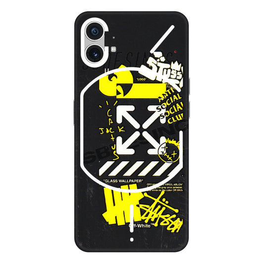 Nothing Phone Skins (All Models) - Anti Social Graffiti - 3D Embossed Finish (L-198) Nothing Phone 1 5G