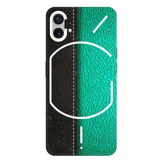 Nothing Phone Skins (All Models) - Black Green Dual  Leather Stich - 3D Embossed Finish (L-233) Nothing Phone 1 5G