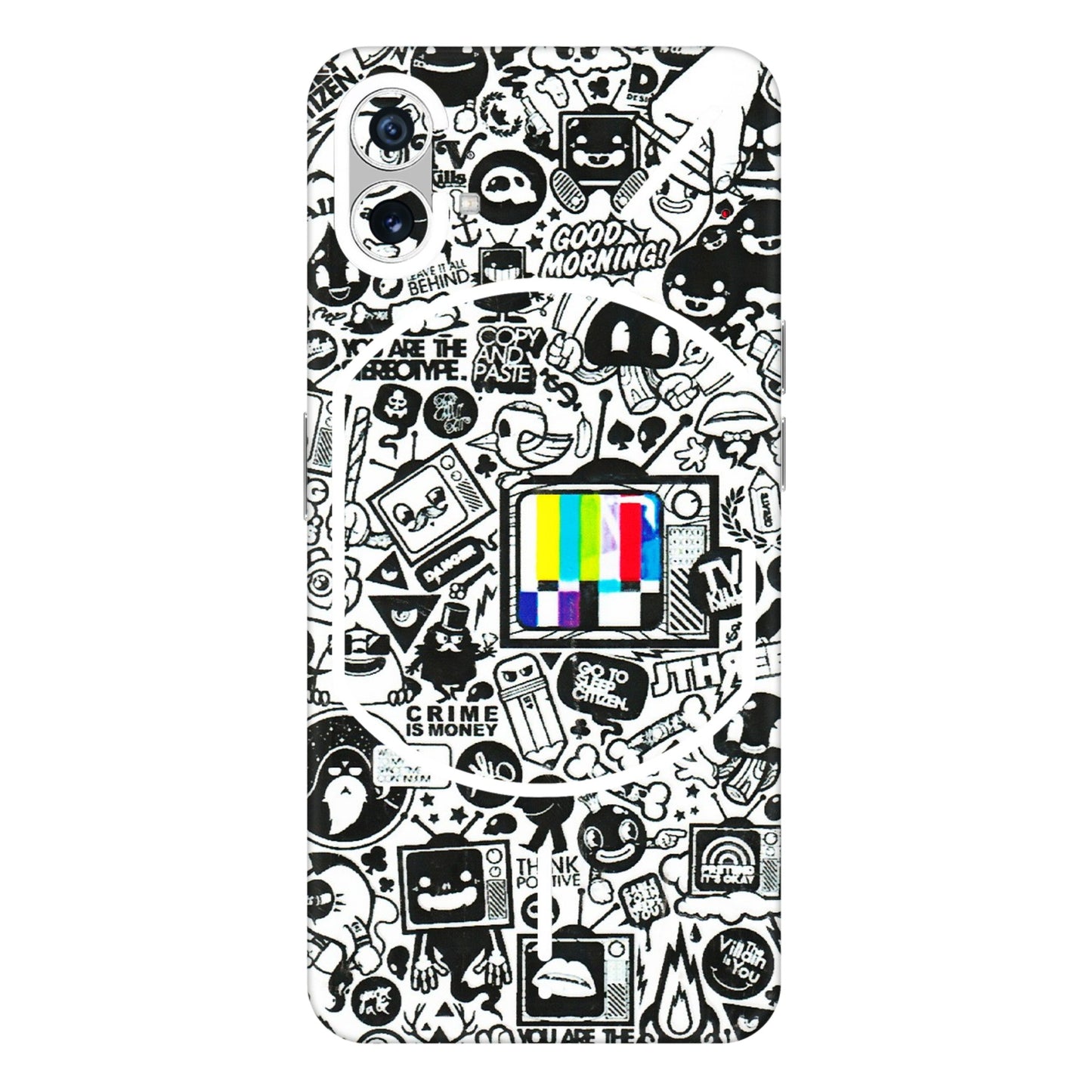 Nothing Phone Skins (All Models) - Doodles Positive Art  Latest - 3D Embossed Finish (L-263) Nothing Phone 1 5G
