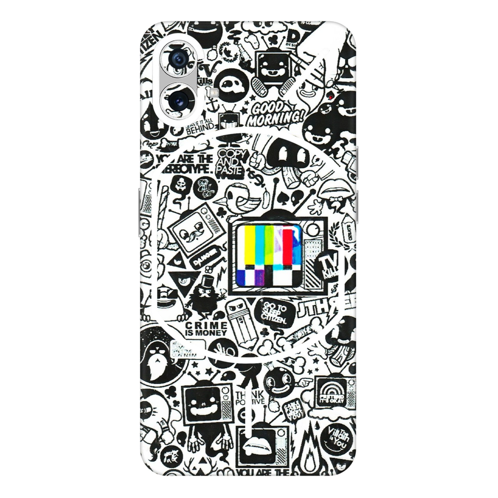 Nothing Phone Skins (All Models) - Doodles Positive Art  Latest - 3D Embossed Finish (L-263) Nothing Phone 1 5G