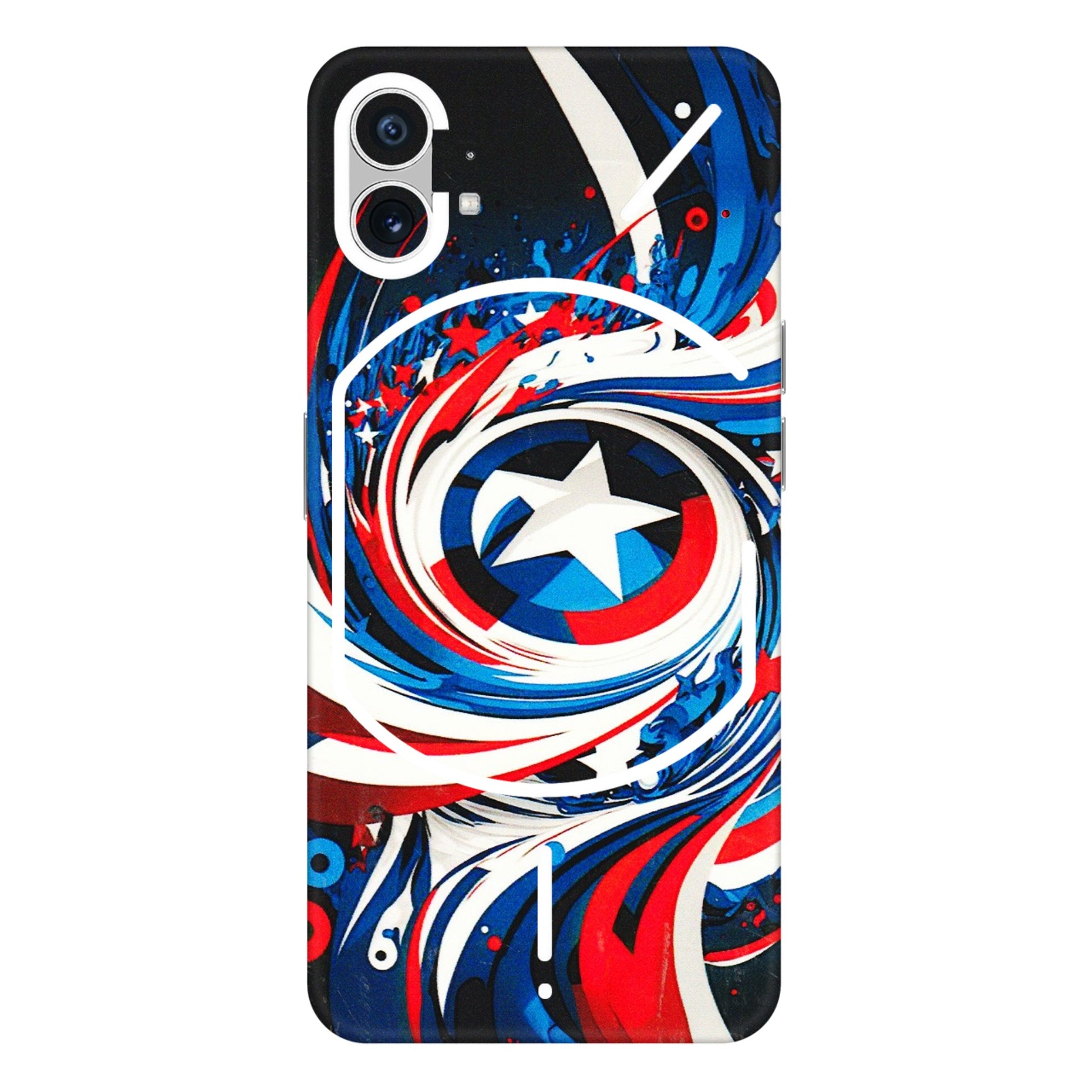 Nothing Phone Skins (All Models) - Captain America Logo - 3D Embossed Finish (L-307) Nothing Phone 1 5G