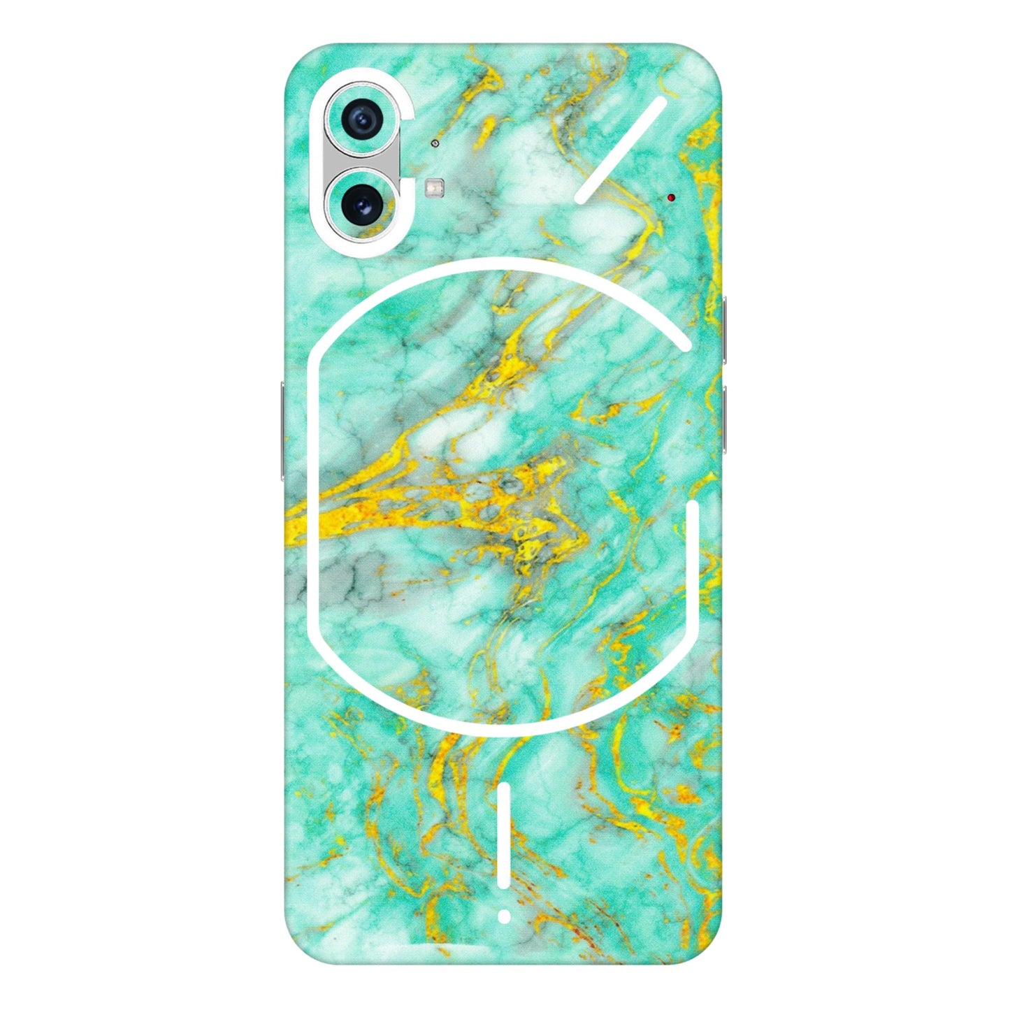 Nothing Phone Skins (All Models) - Green And Gold Marble Feel - Matte Finish (M-16) Nothing Phone 1 5G