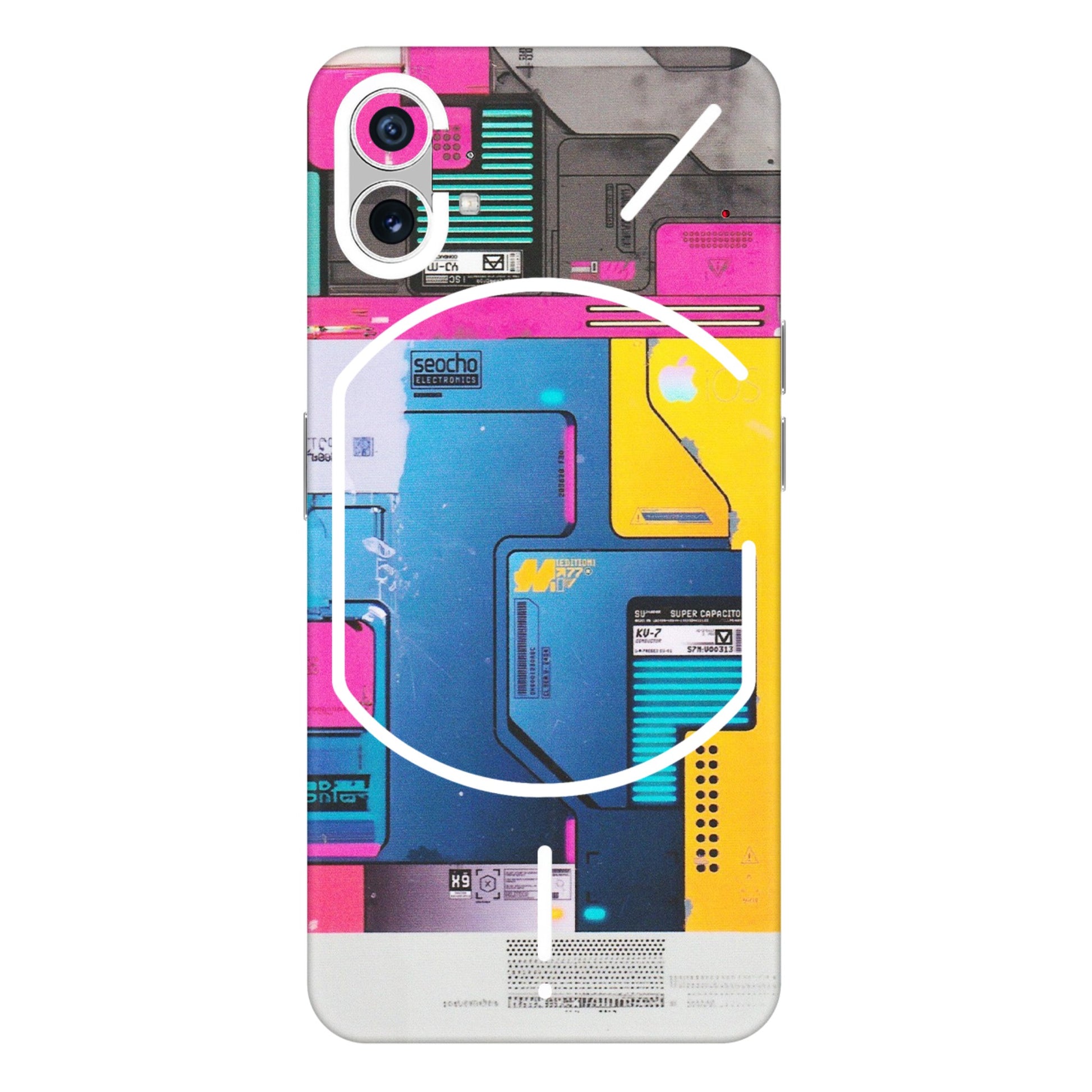 Nothing Phone Skins (All Models) - Colourfull Motherboard Internals - Matte Finish (M-55) Nothing Phone 1 5G