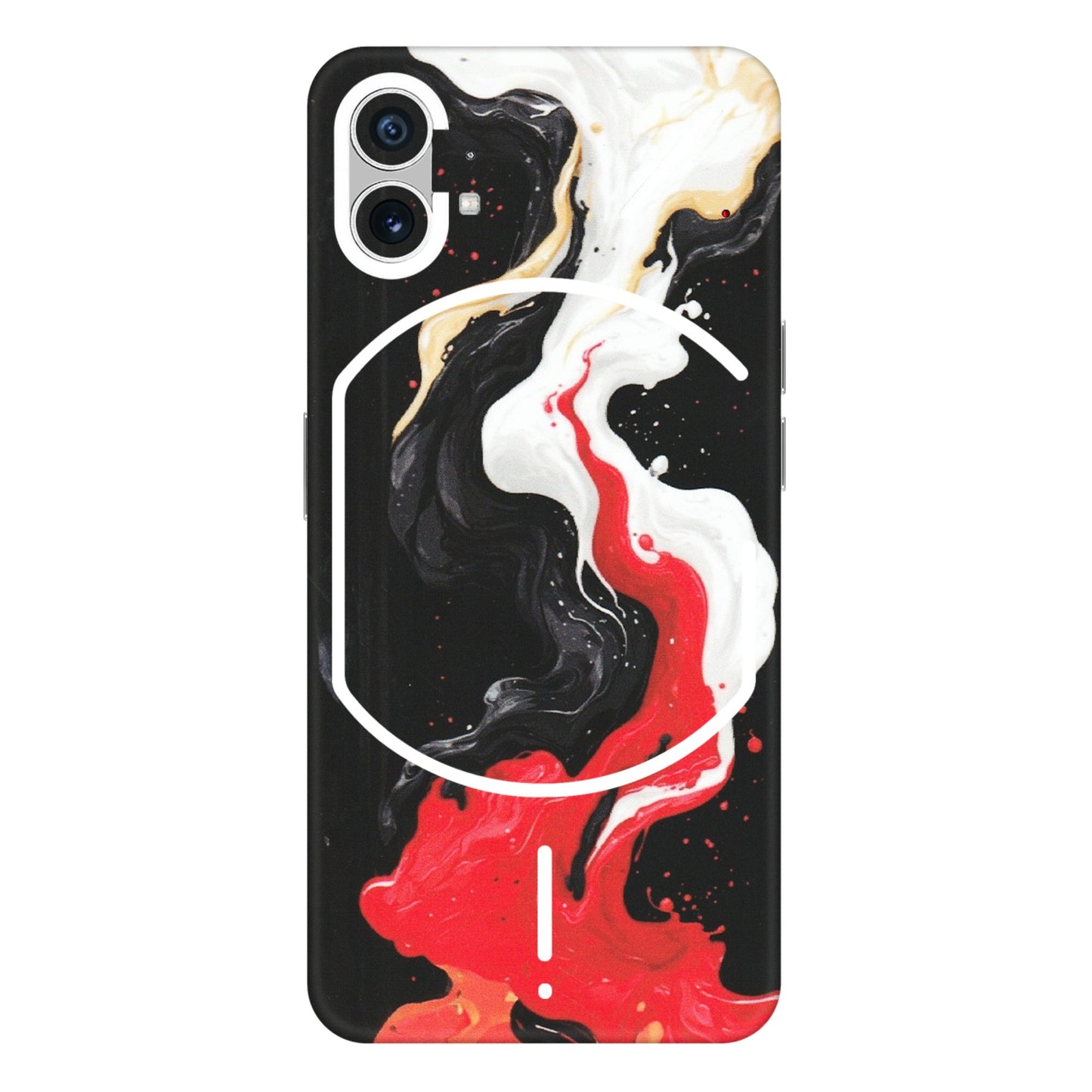 Nothing Phone Skins (All Models) - Black Red White Paint Splash Fusion - Matte Finish (M-56) Nothing Phone 1 5G