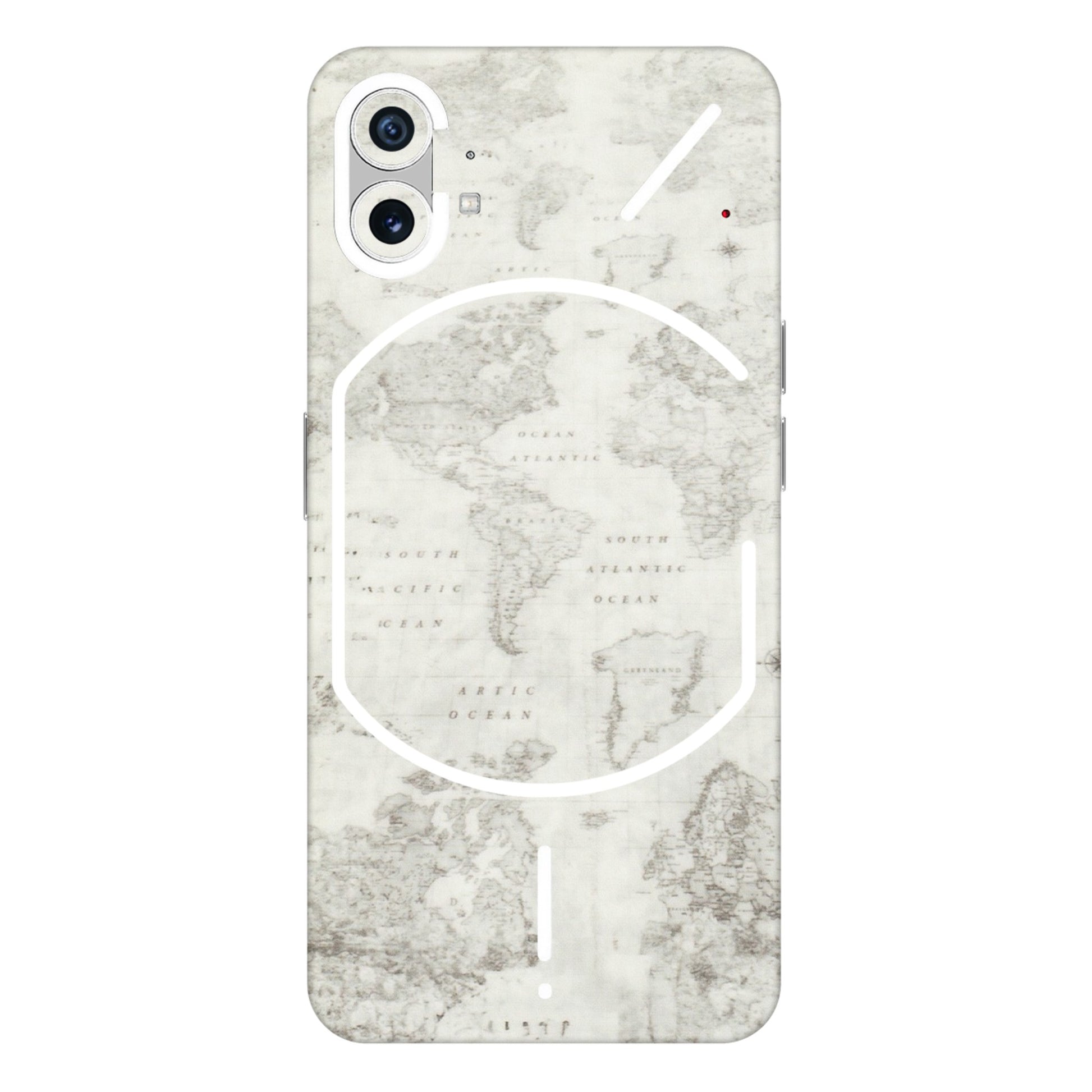 Nothing Phone Skins (All Models) - Tranzy Series World Travel Map - Transparent Finish (T-4) Nothing Phone 1 5G