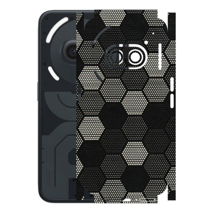 Nothing Phone Skins (All Models) - Black & White Dotted Honeycomb - 3D Embossed Finish (L-202) Nothing Phone 2A