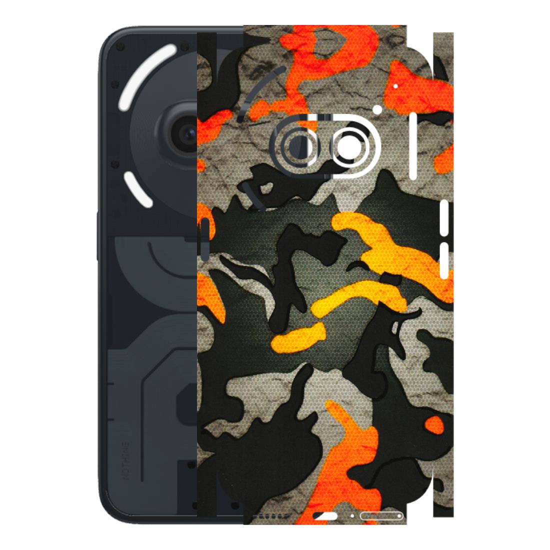 Nothing Phone Skins (All Models) - Orange Camouflage - 3D Embossed Finish (L-204) Nothing Phone 2A