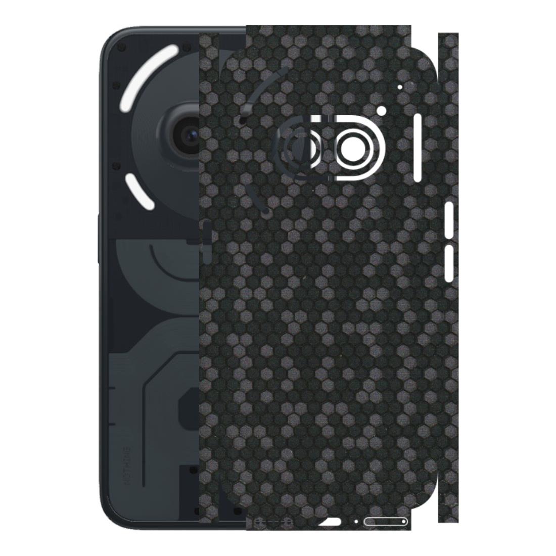 Nothing Phone Skins (All Models) - Black Grey Honeycomb Sober - 3D Embossed Finish (L-85) Nothing Phone 2A