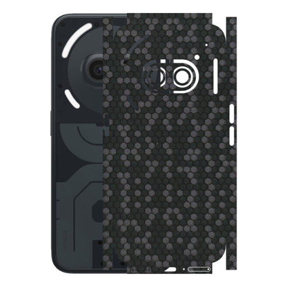 Nothing Phone Skins (All Models) - Black Grey Honeycomb Sober - 3D Embossed Finish (L-85) Nothing Phone 2A