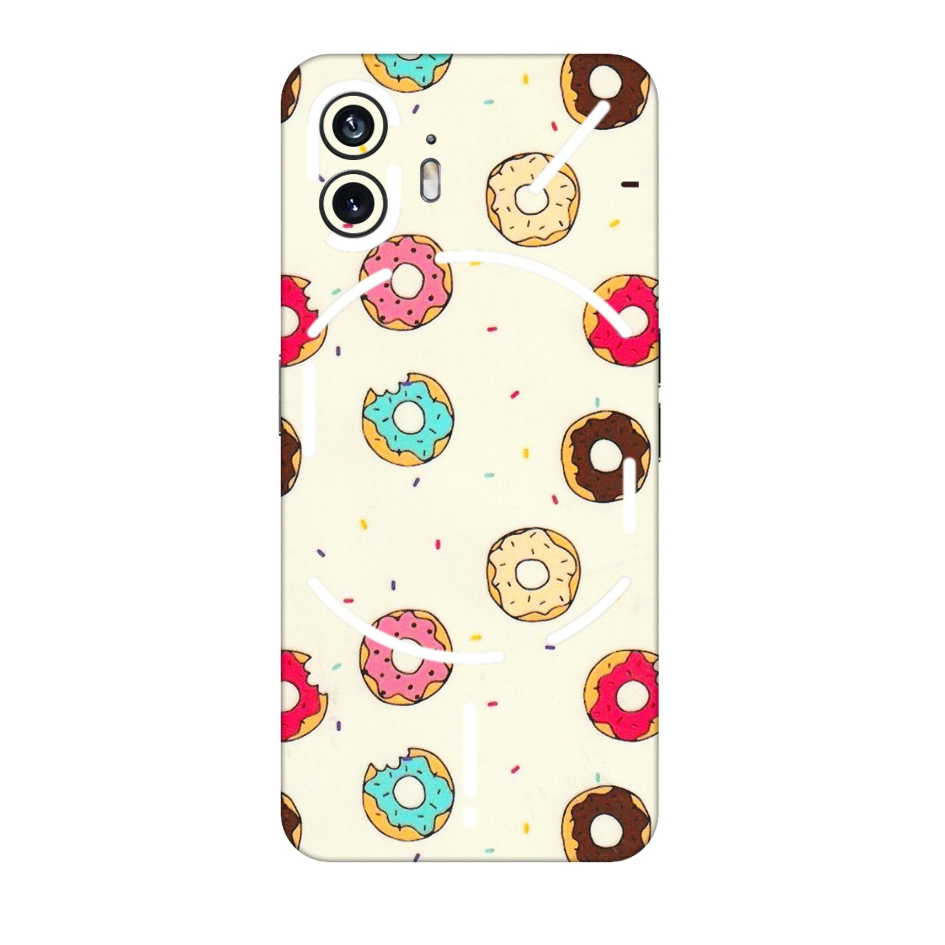 Nothing Phone Skins (All Models) - Mini Donuts Doodle Art - 3D Embossed Finish (L-122) Nothing Phone 2