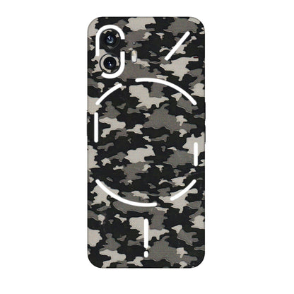 Nothing Phone Skins (All Models) - Black/Grey Camoflaunge - 3D Embossed Finish (L-142) Nothing Phone 2