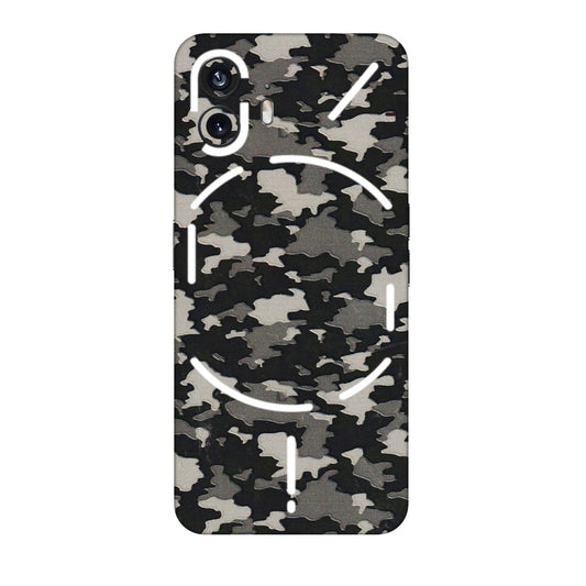 Nothing Phone Skins (All Models) - Black/Grey Camoflaunge - 3D Embossed Finish (L-142) Nothing Phone 2