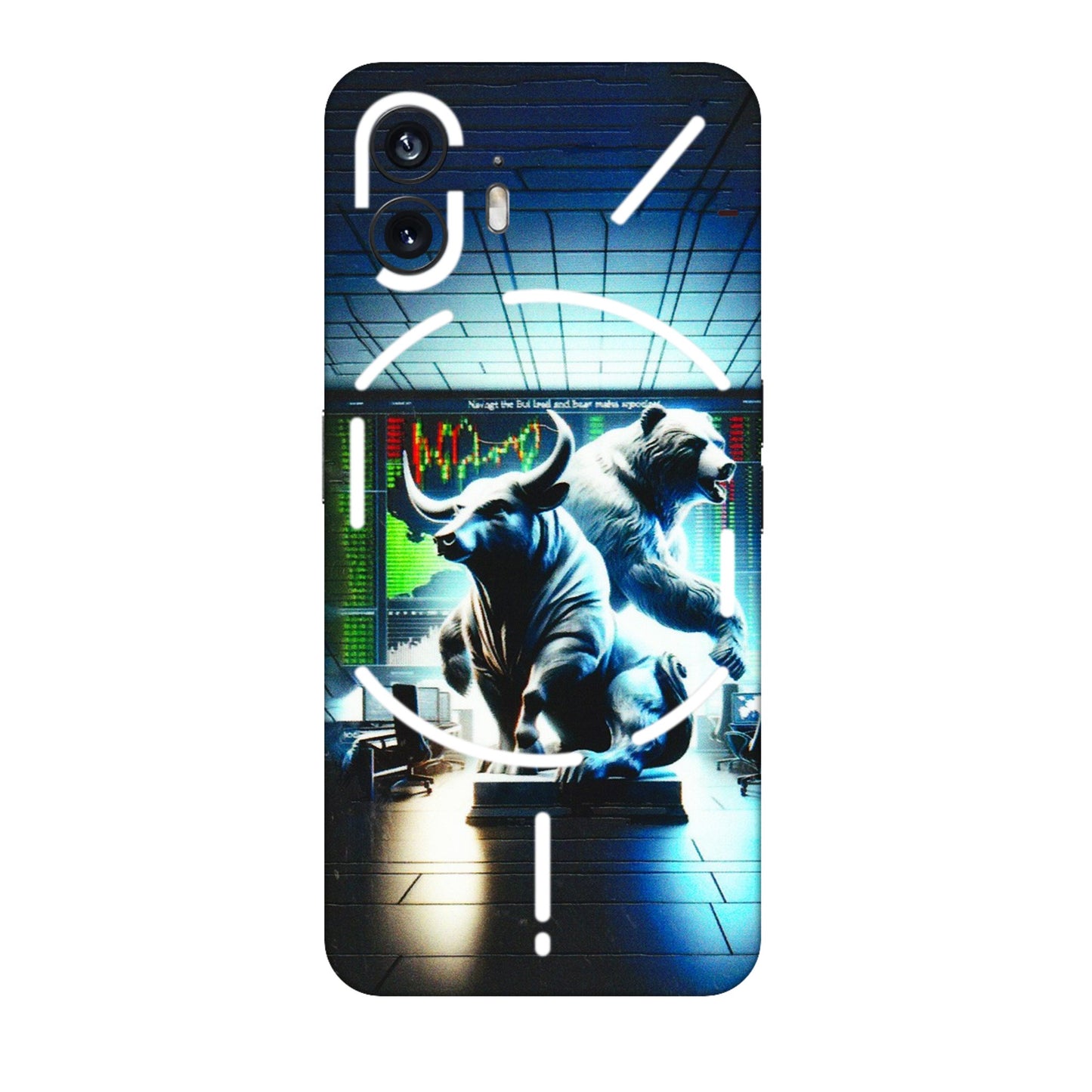 Nothing Phone Skins (All Models) - Stock Market Sensex Bear vs Bulls - 3D Embossed Finish (L-15) Nothing Phone 2