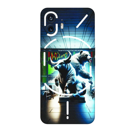 Nothing Phone Skins (All Models) - Stock Market Sensex Bear vs Bulls - 3D Embossed Finish (L-15) Nothing Phone 2