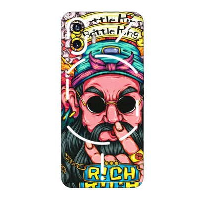 Nothing Phone Skins (All Models) - Battle King Dude Face - 3D Embossed Finish (L-178) Nothing Phone 2
