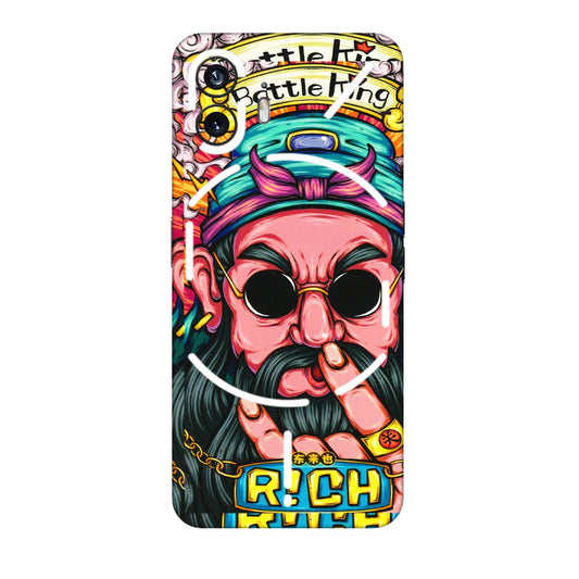 Nothing Phone Skins (All Models) - Battle King Dude Face - 3D Embossed Finish (L-178) Nothing Phone 2