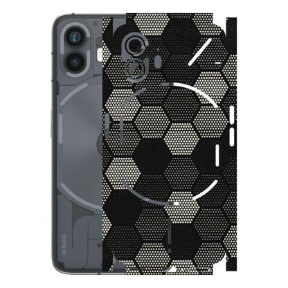 Nothing Phone Skins (All Models) - Black & White Dotted Honeycomb - 3D Embossed Finish (L-202) Nothing Phone 2