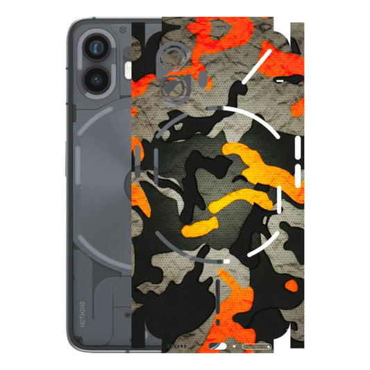 Nothing Phone Skins (All Models) - Orange Camouflage - 3D Embossed Finish (L-204) Nothing Phone 2