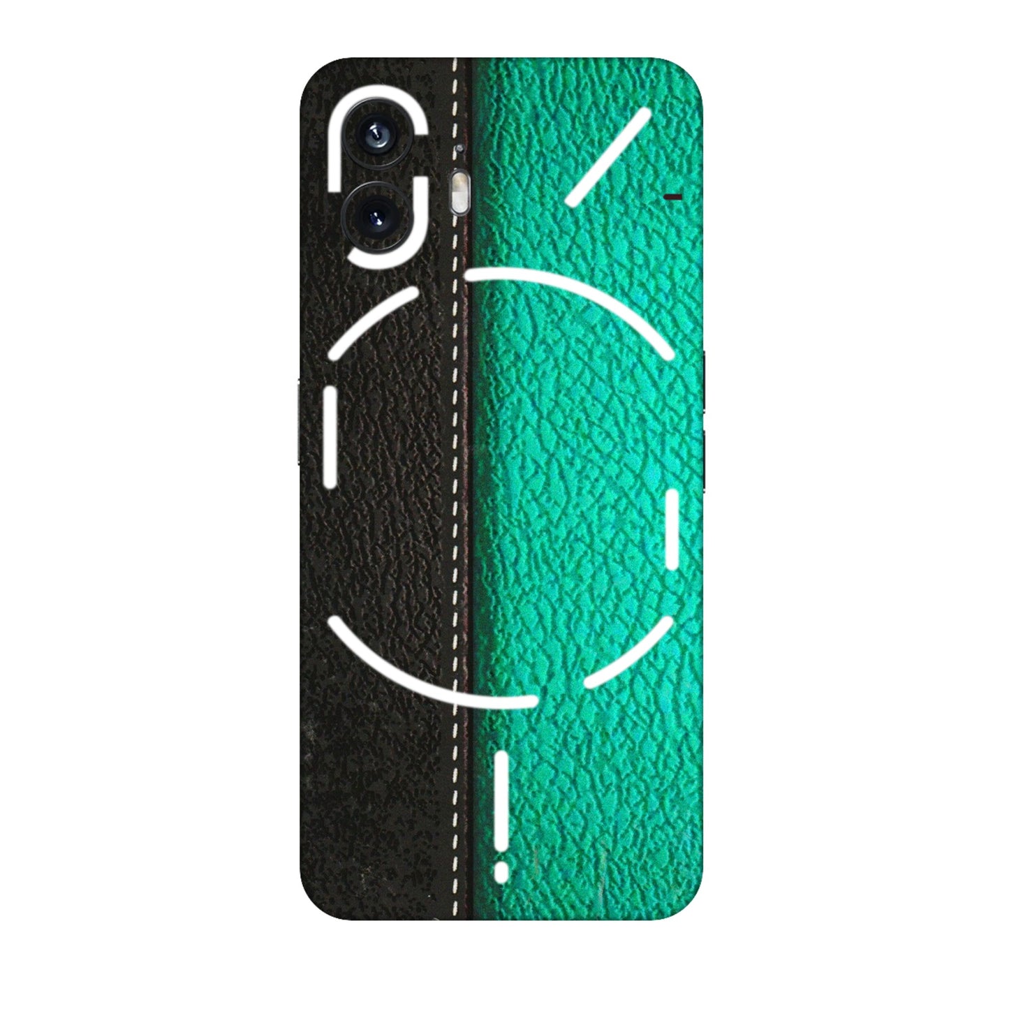 Nothing Phone Skins (All Models) - Black Green Dual  Leather Stich - 3D Embossed Finish (L-233) Nothing Phone 2