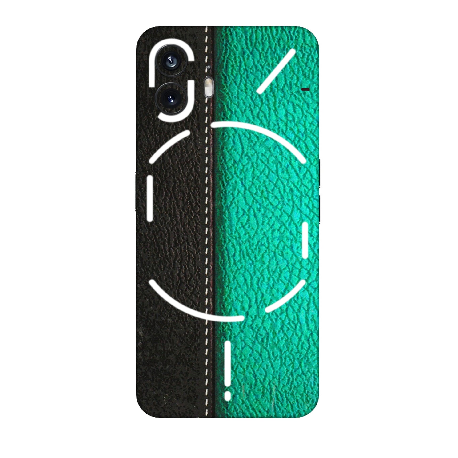 Nothing Phone Skins (All Models) - Black Green Dual  Leather Stich - 3D Embossed Finish (L-233) Nothing Phone 2