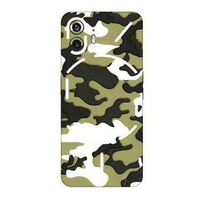Nothing Phone Skins (All Models) - Camouflages White And Green - 3D Embossed Finish (L-243) Nothing Phone 2